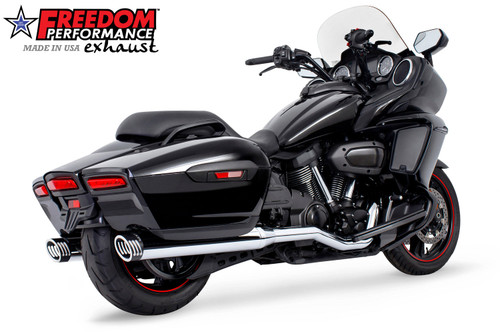 Freedom Performance YAMAHA ELUDER SLIP-ONS 2017-PRESENT - MY00183 - CHROME / RACING / SCULPTED BLACK