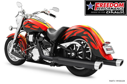 Freedom Performance YAMAHA ROADSTAR/1600/SILVERADO TRUE-DUAL SYSTEM 1999-2014 - MY00236 - BLACK / LIBERTY / CHROME