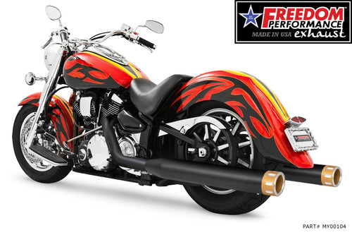 Freedom Performance YAMAHA ROADSTAR/1600/SILVERADO TRUE-DUAL SYSTEM 1999-2014 - MY00249 - BLACK / EAGLE / SCULPTED GOLD