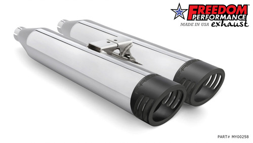 Freedom Performance YAMAHA VENTURE/ROYAL STAR/TOUR DELUXE 1999-2014 SLIP-ONS check description for Quiet Baffles. - MY00258 - CHROME / RACING / PITCH BLACK