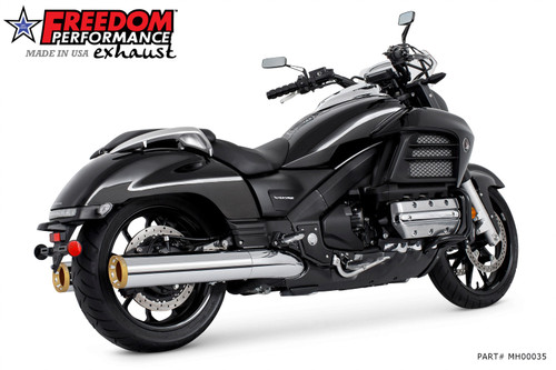 Freedom Performance HONDA VALKYRIE 4.5" SLIP-ONS 2014 TO PRESENT BUNDLE - MH00035 - CHROME / STRAIGHT / SCULPTED GOLD
