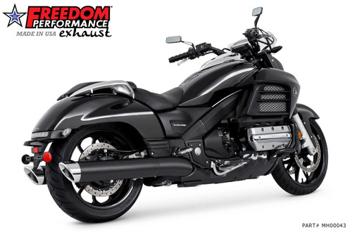 Freedom Performance HONDA VALKYRIE 4.5" SLIP-ONS 2014 TO PRESENT BUNDLE - MH00043 - BLACK / SLASH / CHROME
