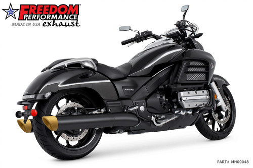 Freedom Performance HONDA VALKYRIE 4.5" SLIP-ONS 2014 TO PRESENT BUNDLE - MH00048 - BLACK / SLASH / SOLID GOLD
