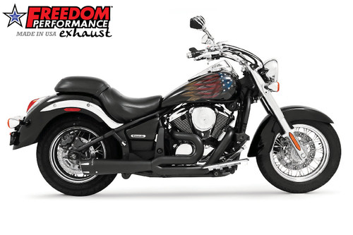 Freedom Performance KAWASAKI VULCAN 900 COMBAT FLUTED 2-INTO-1 2006-PRESENT - MK00013 - BLACK / SCULPTED BLACK
