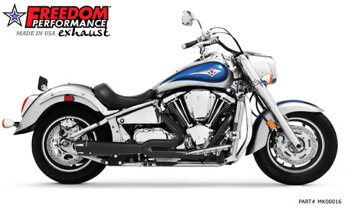 Freedom Performance KAWASAKI VULCAN 2000 COMBAT FLUTED 2-INTO-1 2004-2010 - MK00016 - BLACK / SCULPTED BLACK