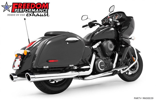 Freedom Performance KAWASAKI VAQUERO 1700/NOMAD/VOYAGER 4" COMPLETE TRUE-DUAL SYSTEM 2011-PRESENT BUNDLE - MK00039 - CHROME / LIBERTY / CHROME