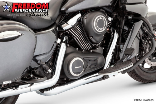 Freedom Performance KAWASAKI VAQUERO 1700/NOMAD/VOYAGER TRUE-DUAL RIGHT-SIDE TUCK-&-UNDER 2.5" HEADERS ONLY 2011-PRESENT - MK00053 - CHROME
