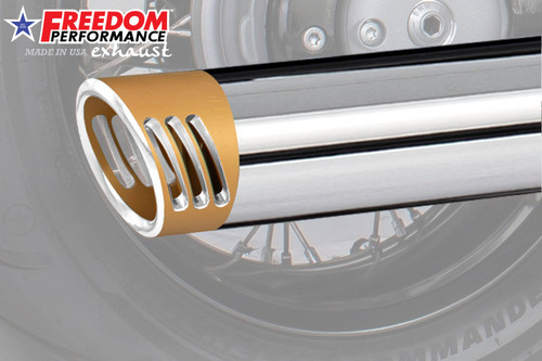 Freedom Performance KAWASAKI VAQUERO 1700/NOMAD/VOYAGER 4" SLIP-ONS 2011-PRESENT BUNDLE - MK00074 - CHROME / RACING / SCULPTED GOLD
