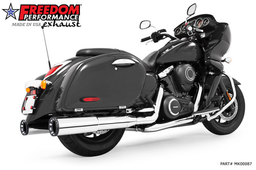 Freedom Performance KAWASAKI VAQUERO 1700/NOMAD/VOYAGER 2-STEP 4.5" SLIP-ONS 2011-PRESENT BUNDLE - MK00087 - CHROME / STRAIGHT / SCULPTED BLACK