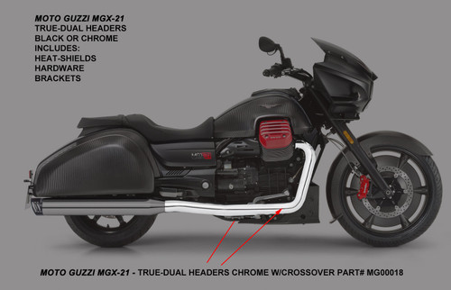 Freedom Performance MOTO GUZZI MMGX-21 HEADERS 2016-2018 (SPECIAL ORDER) - MG00018 - CHROME