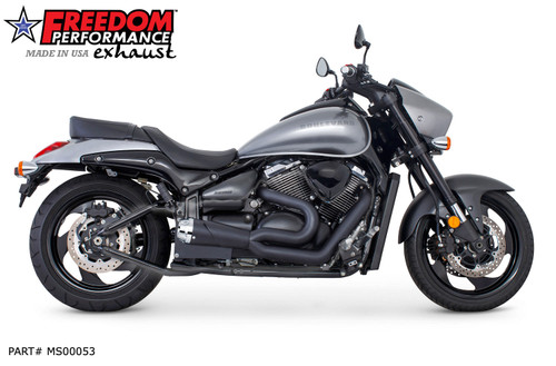 Freedom Performance SUZUKI BOULEVARD M90 2-INTO-1 SHORTY 2015-Present Bundle - MS00053 - BLACK / AMERICAN OUTLAW / CHROME
