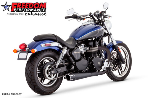 Freedom Performance TRIUMPH AMERICA & SPEEDMASTER 2013-2020 W/ 4.5" SLIP-ONS (*SPECIAL ORDER) - TR00007 - BLACK / COMBAT FLUTED / SCULPTED BLACK