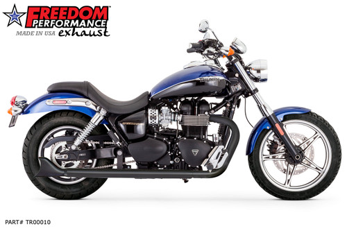 Freedom Performance TRIUMPH AMERICA & SPEEDMASTER 2013-2020 W/ SHARKTAIL 2.5" SLIP-ONS - TR00010 - BLACK / STANDARD
