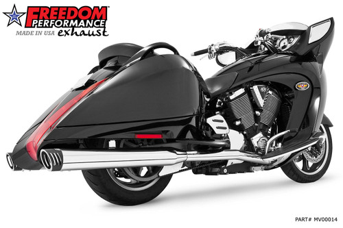 Freedom Performance VICTORY VISION COMPLETE RACING TRUE-DUAL SYSTEM 2007-2016 (SPECIAL ORDER) - MV00014 - CHROME / SCULPTED BLACK
