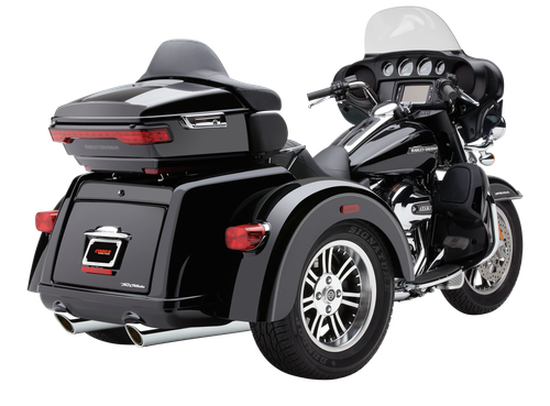 COBRA 6303RB 909-TWINS 4" SLIP-ONS BLACK TRI-GLIDE 09-25