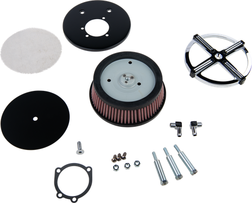 HARDDRIVE 120332 X-FORCE AIR CLEANER KIT CHROME/BLACK