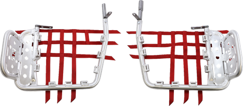 DG PERFORMANCE 607-2135 Heel Guard Nerf Bar - Silver/Red - Honda - TRX '99-'14 - Silver/Red Honda TRX '99-'14