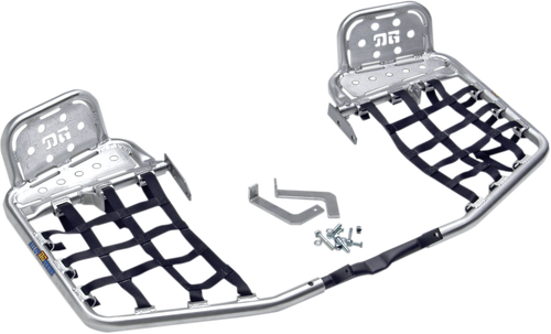 DG PERFORMANCE 607-6130 Heel Guard Nerf Bar - Silver/Black - Suzuki/Kawasaki - KFX | QuadSport - Silver/Black Suzuki/Kawasaki KFX | QuadSport