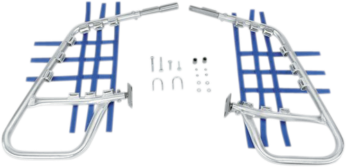 DG PERFORMANCE 60-6210 Nerf Bars - Natural/Blue - Suzuki - QuadRacer '87-'90 - Natural/Blue Suzuki QuadRacer '87-'90