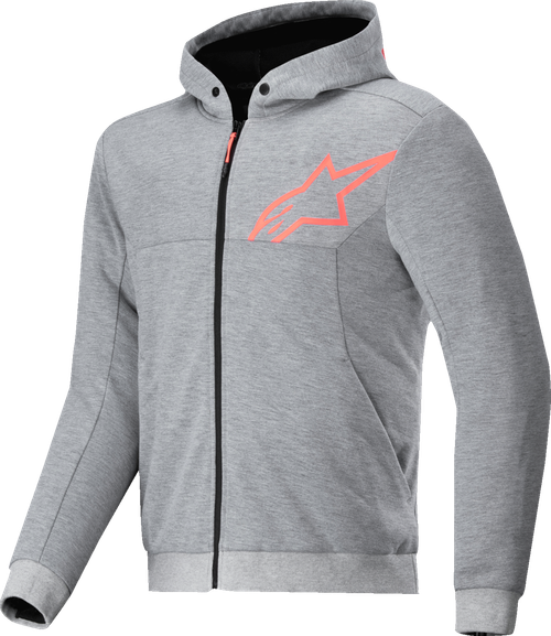 ALPINESTARS 4200325-9199-L Chrome v2 Sport Hoodie - Heather Gray/Red Fluo Large