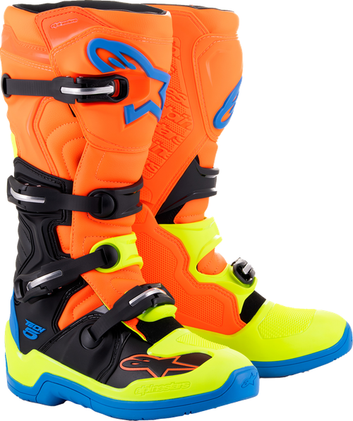 ALPINESTARS 2015015-4755-12 Tech 5 Boots - Orange Fluorescent/Blue/Yellow Fluorescent US 12 / EU 47