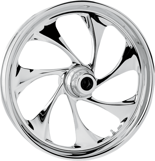 RC COMPONENTS 21350-9917-101C One-Piece Forged Aluminum Wheel — Drifter - Drifter Front Dual Disc/without ABS Chrome 21x3.5 '00-'07 FLT