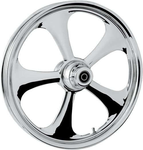 RC COMPONENTS 21350-9917-92C One-Piece Forged Aluminum Wheel — Nitro - Nitro Front Dual Disc/without ABS Chrome 21x3.5 '00-'07 FLT