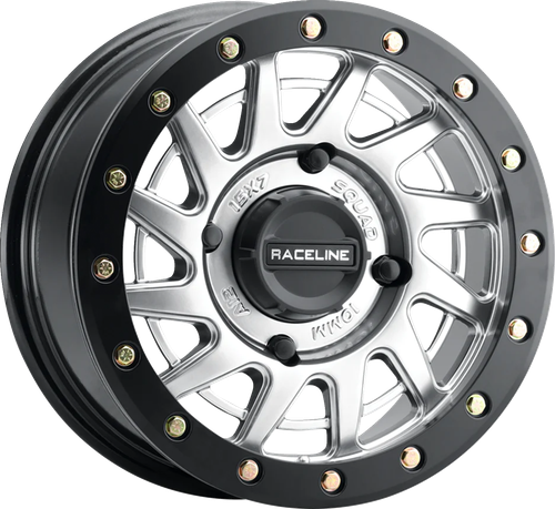 RACELINE WHEELS A12SB-57056+10 Squad Beadlock Wheel - Squad Front/Rear Hyper Silver/with Black Ring 15x7 4/156 5+2 (+10 mm)