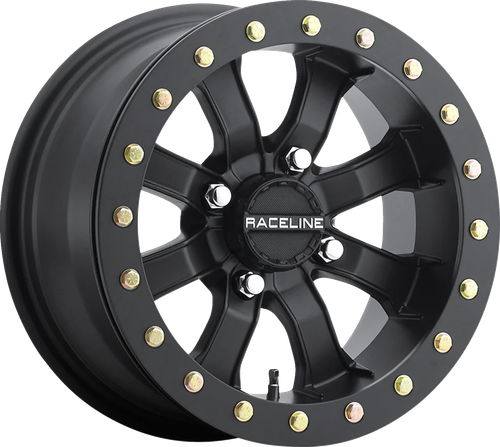 RACELINE WHEELS A71B-57056-00 Black Mamba Beadlock Wheel - Black Mamba Beadlock Front/Rear Black 15x7 4/156 0 mm