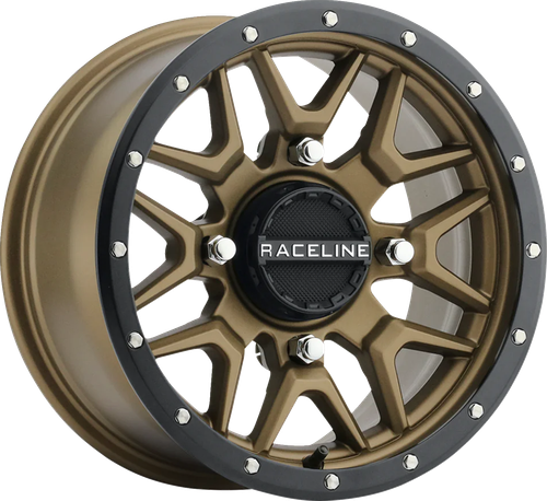 RACELINE WHEELS A94BZ-57056+10 Krank Simulated Beadlock Wheel - Krank Simulated Beadlock Front/Rear Bronze 15x7 4/156 5+2 (+10 mm)