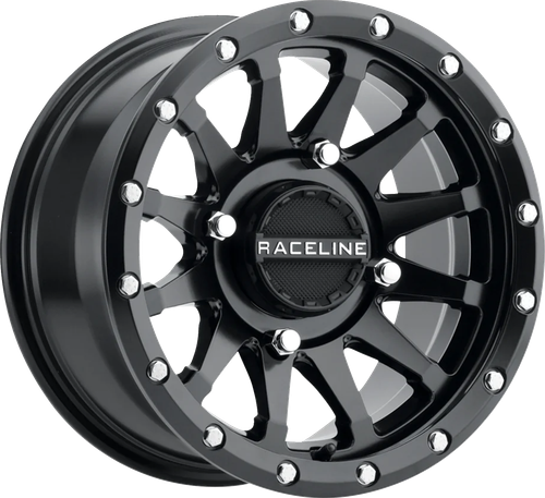RACELINE WHEELS A95B-57037+10 Trophy Simulated Beadlock Wheel - Trophy Simulated Beadlock Front/Rear Black 15x7 4/137 5+2 (+10 mm)