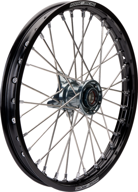 Moose Offroad Wheel Assembly - SX-1 - Complete - Front - Black Wheel/Gray Hub - 21x1.6 - Gas Gas/KTM/Husqvarna [MF16021BKGY]