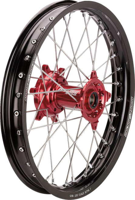 Moose Offroad Wheel Assembly - SX-1 - Complete - Rear - Black Wheel/Red Hub - 18x2.15 - Beta [BR21518BKRD]