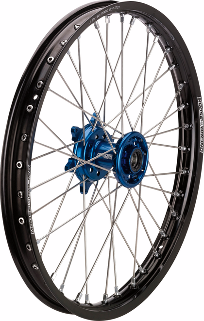 Moose Offroad Wheel Assembly - SX-1 - Complete - Front - Black Wheel/Blue Hub - 19x1.4 - Suzuki RM/Yamaha YZ [YF14019BKBU]