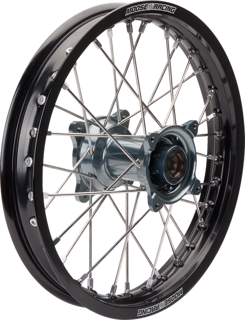 Moose Offroad Wheel Assembly - SX-1 - Complete - Rear - Black Wheel/Gray Hub - 16x1.85 - SX/TC 85 [MR18516BKGY]