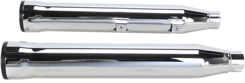 Cobra Slip-On Mufflers with Race Pro Tips - 3" - Chrome - '07-'17 FXST/B/C, FLSTC/FXCW/C [6053]