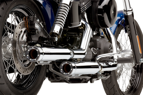 Cobra Slip-On Mufflers with Race-Pro Tips - 3" - Chrome - FXD '91-'17 [6055]
