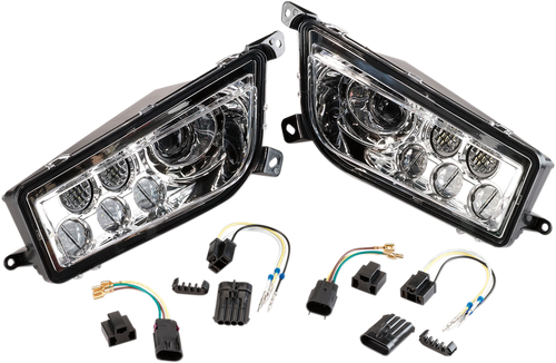 Moose Offroad LED Headlight - Chrome - Polaris [1003352PU]