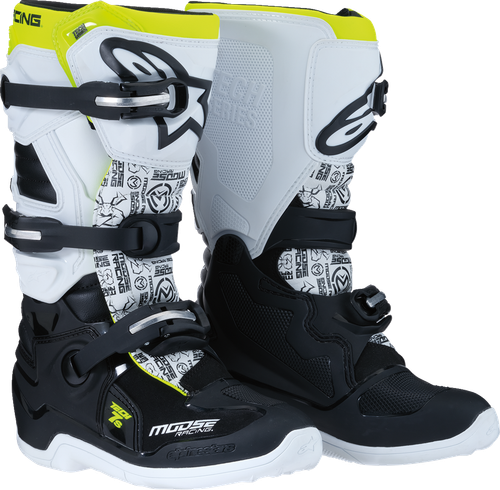 Moose Offroad Youth Tech 7S Boots - Black/White/Yellow - US 6 [02150241256]