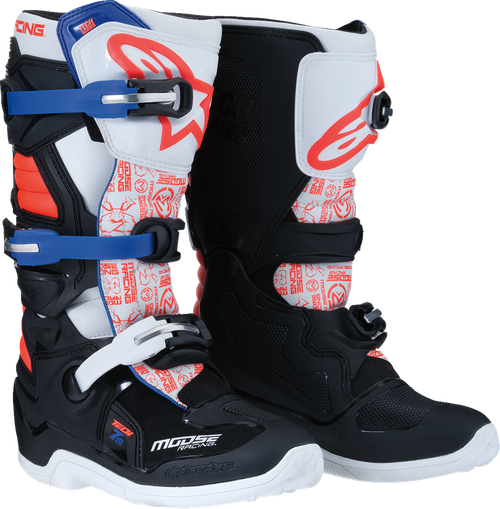 Moose Offroad Youth Tech 7S Boots - Black/White/Red/Blue - US 2 [021502412972]