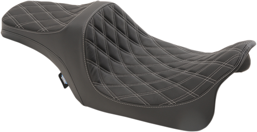 Drag Specialties Seats Predator III Seat - Double Diamond - Silver Stitched - FL '08-'23 [0801-1115]