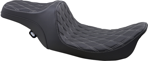 Drag Specialties Seats Predator III Seat - Double Diamond - Silver Stitched - FLHR/FLHX '99-'07 [0801-1130]