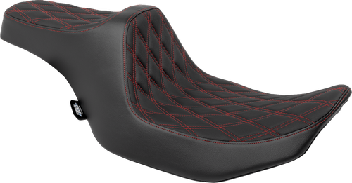 Drag Specialties Seats Predator III Seat - Double Diamond - Red Stitched - FLT/FLH '23-'24 [4686D]