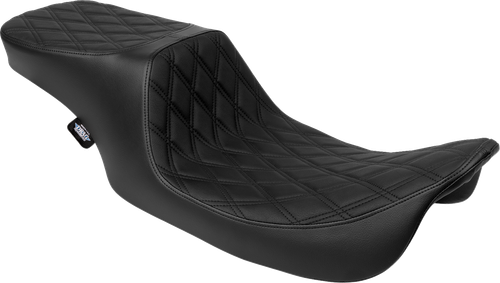Drag Specialties Seats Predator 2-Up Seat - Vinyl - Double Diamond - Black Stitching- w/o Backrest - FL '97-'07 [4695B]