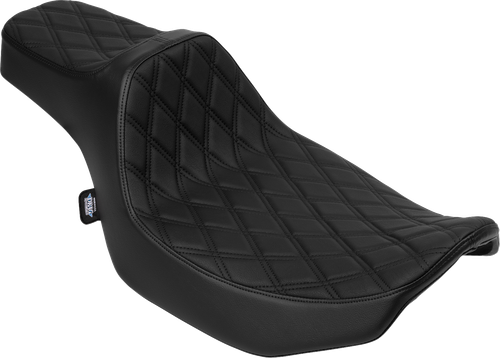 Drag Specialties Seats Extended Reach Predator III Seat - Vinyl - Black Double Diamond Stitch - FLH/FLT '23-'25 [4706B]