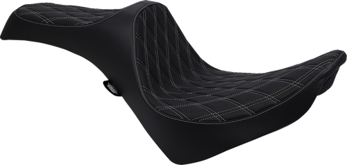 Drag Specialties Seats Predator III Seat - Double Diamond - Silver Stitching - FL/FX '18-'23 [0802-1146]