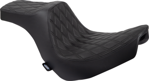 Drag Specialties Seats Predator III 2-Up Seat - Vinyl - Double Diamond - Black Stitching - FL/FX '18-'24 [0802-1491]