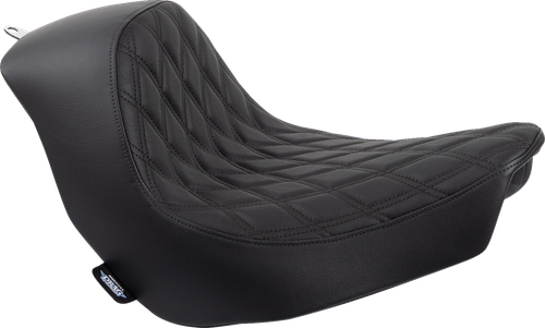 Drag Specialties Seats Solo Seat - Double Diamond - Black Stitching - FL/FX '18-'23 [0802-1513]