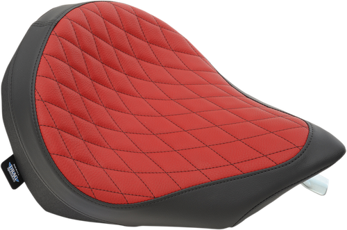 Drag Specialties Seats Low Solo Seat - Diamond Stitch - Black/Red - Victory '03-'17 [0810-1885]