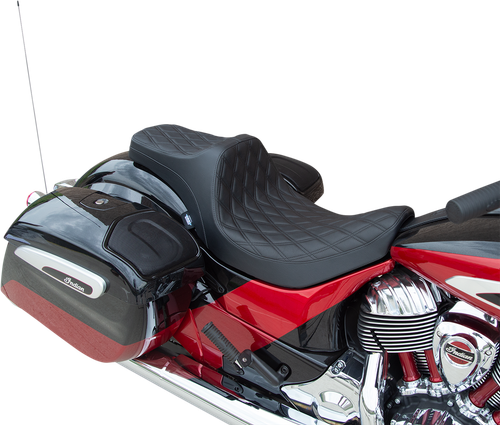 Drag Specialties Seats Predator III Seat - Double Diamond - Black Stitching - Vinyl - Indian '14-'22 [0810-2262]
